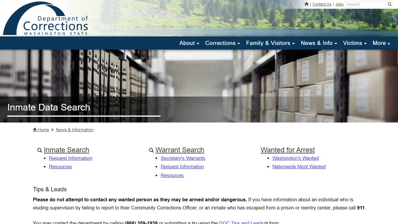 Inmate Data Search | Washington State Department of Corrections